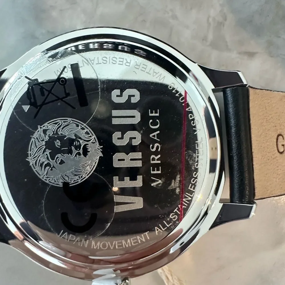 Versus Versace Metallic Timepiece with Lion Emblem Box